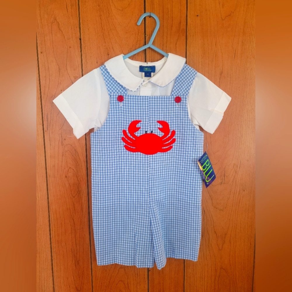 Cotton Blu boys shortalls 2T